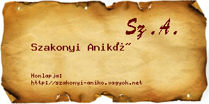 Szakonyi Anikó névjegykártya